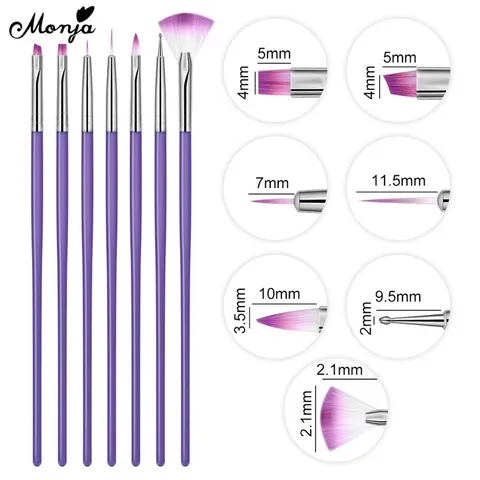 Set 7 cọ siêu mảnh đủ cây cơ bản nhất làm móng chuẩn xịn từng milimet