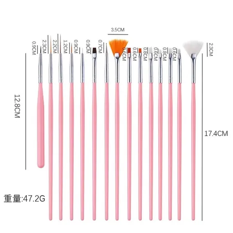 Sét 15 chiếc cọ vẽ làm nail đủ cây cần thiết chuyên dụng siêu rẻ đẹp