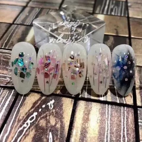 Sét 12 hũ nhũ sợi kim tuyến nhũ tóc ẩn nail trang trí tạo đa dạng mẫu nail siêu HOT