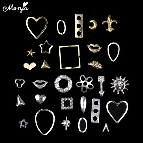 Set 100c phụ kiện cham vàng bạc đính móng mix nhiều mẫu siêu xinh