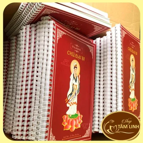 Tặng viết, Vở Chép Tay Chú Đại Bi có in chữ mờ có và hình Bồ Tát Quán Âm - CHEPDAIBI