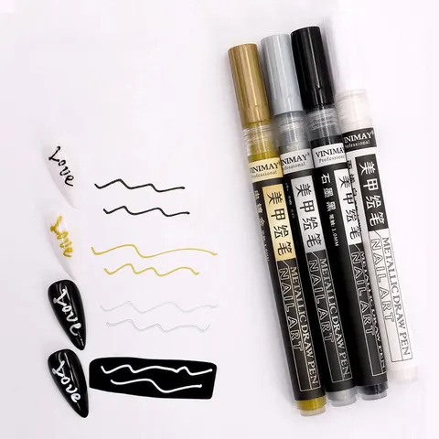 Bút vẽ móng vinimay nét mảnh siêu nhạy vẽ đa năng siêu tiện lợi ngành nail đủ 4 màu cơ bản nhất