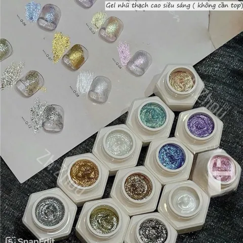 Gel nhũ thạch cao siêu sáng siêu đặc design nail siêu đẹp không cần Top lại