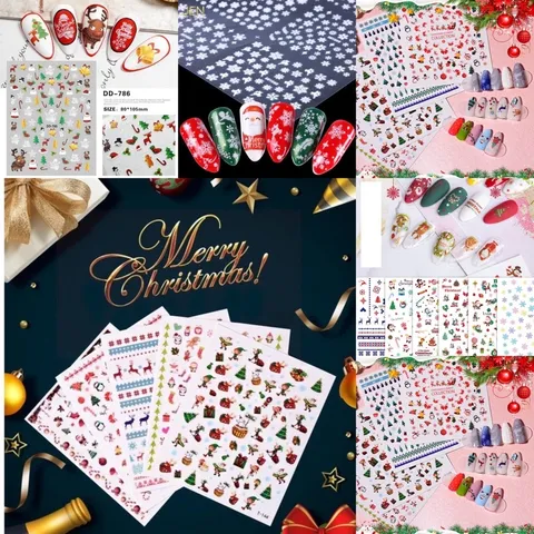 Sticker hình dán Noen giáng sinh mẫu mới trang trí móng siêu HOT