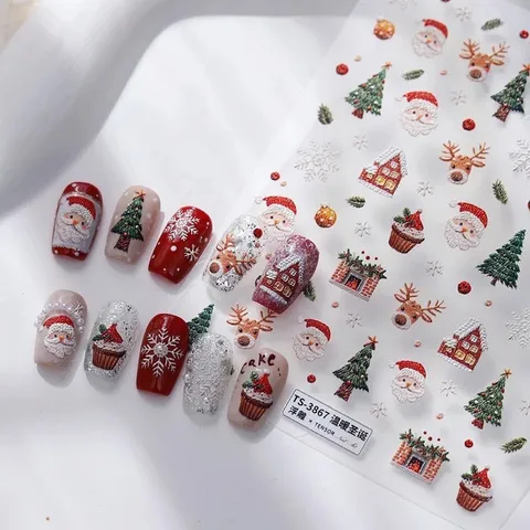 Sticker hình dán Noen giáng sinh mẫu mới trang trí móng siêu HOT