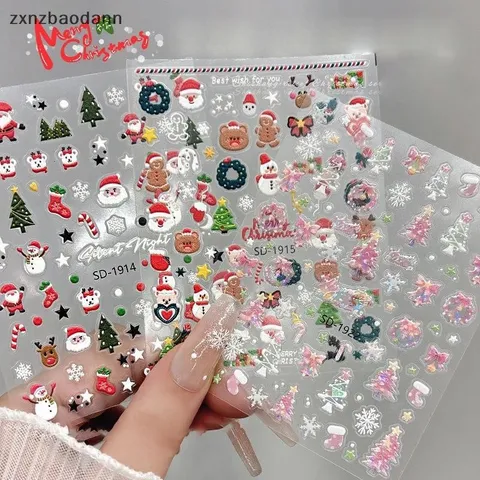 Sticker hình dán Noen giáng sinh mẫu mới trang trí móng siêu HOT