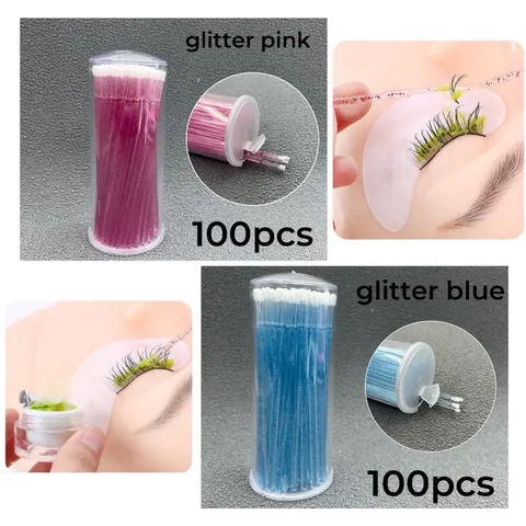 Hộp 100 chiếc tăm rửa mi gỡ tháo mi vệ sinh mi đa năng loại 1 lông tăm mềm đẹp