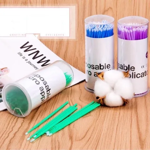 Hộp 100 chiếc tăm rửa mi gỡ tháo mi vệ sinh mi đa năng loại 1 lông tăm mềm đẹp