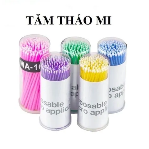 Hộp 100 chiếc tăm rửa mi gỡ tháo mi vệ sinh mi đa năng loại 1 lông tăm mềm đẹp