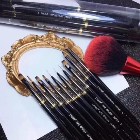 Set 10 cọ nhật LAWEL cao cấp vẽ Nail chuyên nghiệp đủ cây cần thiết nhất ngành nail hàng chuẩn loại 1 lông chồn xịn