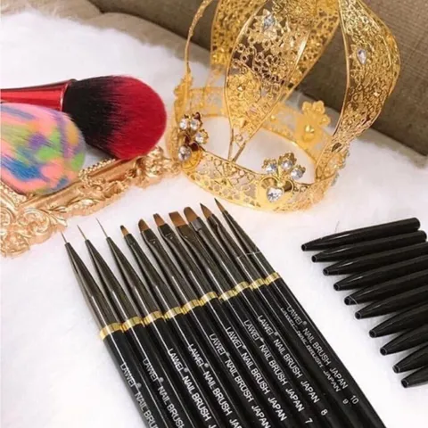 Set 10 cọ nhật LAWEL cao cấp vẽ Nail chuyên nghiệp đủ cây cần thiết nhất ngành nail hàng chuẩn loại 1 lông chồn xịn