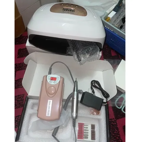 Combo máy hơ gel máy mài tích điện 9 tiếng siêu êm khoẻ học làm nghề nail hàng chuẩn