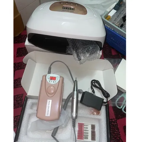 Combo máy hơ gel máy mài tích điện 9 tiếng siêu êm khoẻ học làm nghề nail hàng chuẩn