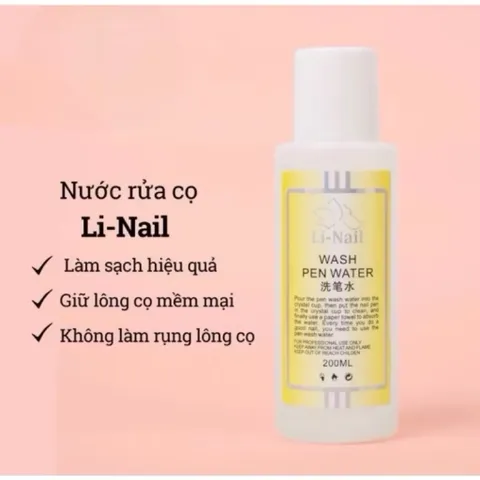 Nước làm móng - Dung dịch cồn lau gel - Nước rửa cọ Li Nail - Axitone rửa móng chuyên dụng Ngành Nail chai 500ml