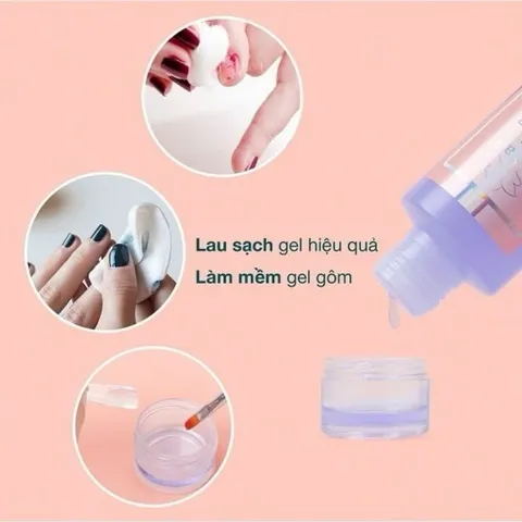 Nước làm móng - Dung dịch cồn lau gel - Nước rửa cọ Li Nail - Axitone rửa móng chuyên dụng Ngành Nail chai 500ml