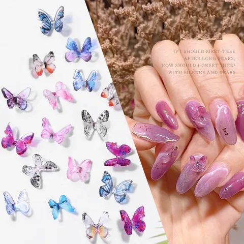 Set cham hồ điệp đủ màu mẫu mới đính móng nailbox siêu đẹp