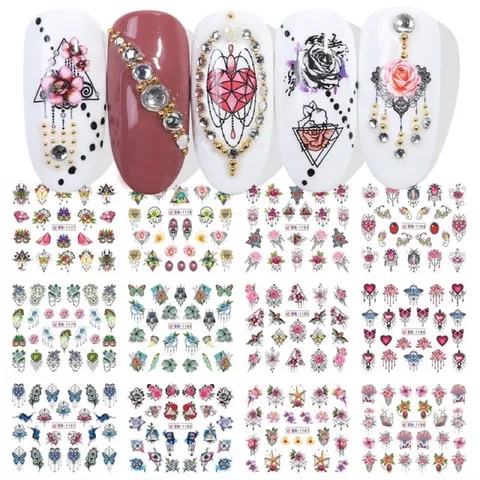 Set 12 hình dán sticker trang trí móng siêu đẹp