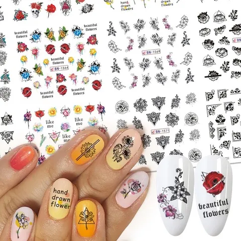 Set 12 hình dán sticker trang trí móng siêu đẹp