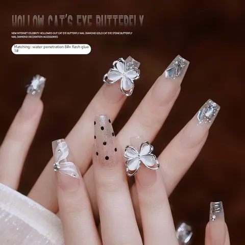 Set 10 Charm phụ kiện hồ điệp đính móng siêu xinh