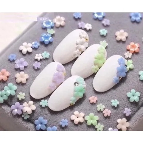 Cham hoa nhí đính móng khay 6 ngăn siêu đẹp mix màu