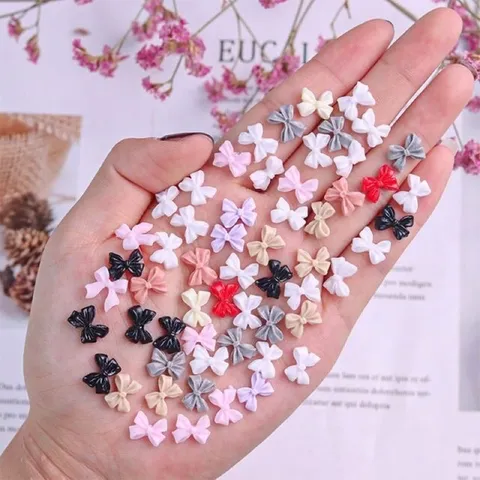 Set 50 cham nơ mix màu đính móng nailbox siêu đẹp