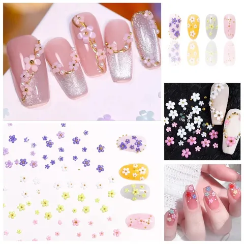 Cham hoa nhí đính móng khay 6 ngăn siêu đẹp mix màu