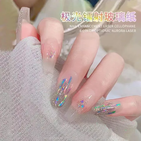 Set giấy thuỷ tinh sợi design nail siêu ảo diệu HOT