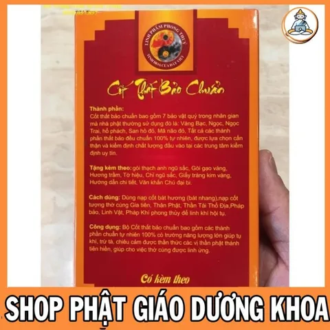 Bộ Cốt Thất Bảo Chuẩn Đầy Đủ (VIP) - Có Hộp Nhung - Tặng Kèm Gạo Vàng, Trầm Đốt, Chỉ Ngũ Sắc, Bốc Bát Hương, Nạp Tượng 844556