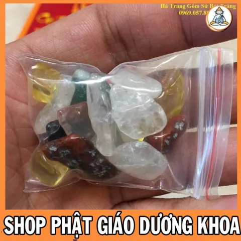 Bộ Cốt Thất Bảo Chuẩn Đầy Đủ (VIP) - Có Hộp Nhung - Tặng Kèm Gạo Vàng, Trầm Đốt, Chỉ Ngũ Sắc, Bốc Bát Hương, Nạp Tượng 844556
