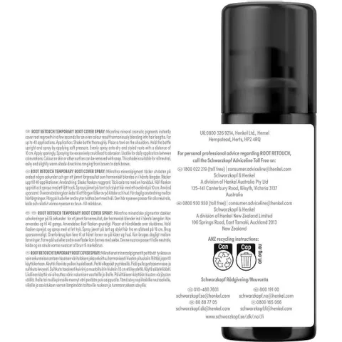 Xịt Phủ Chân Tóc Schwarzkopf Root Retoucher 70g Màu Tự Nhiên Tiện Dụng