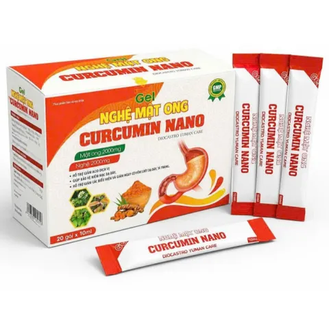 Gel nghệ mật ong curcumin nano giảm viêm loét dạ dày tá tràng viên đau dạ dày, hành tá tràng trào ngược dạ dày thực quản