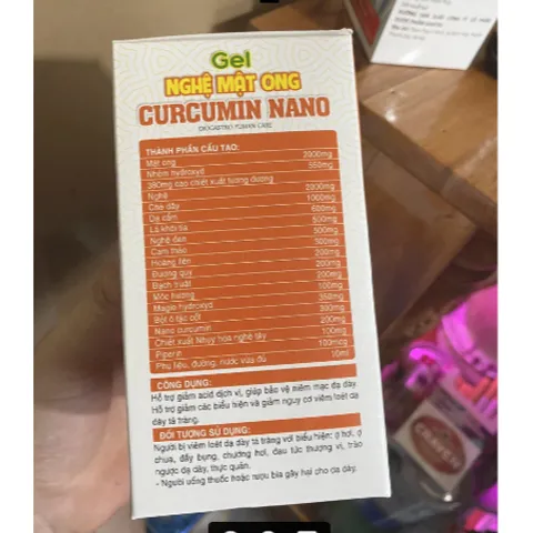 Gel nghệ mật ong curcumin nano giảm viêm loét dạ dày tá tràng viên đau dạ dày, hành tá tràng trào ngược dạ dày thực quản