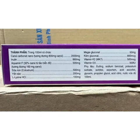 Canxi Nano Mk7 Aquamin F Sữa non yến sào bổ sung canxi phát triển chiều cao, xương răng chắc khoẻ giảm còi xương loãng x
