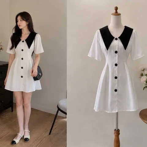 (NEW) Đầm tiểu thư dáng xoè (<48kg)