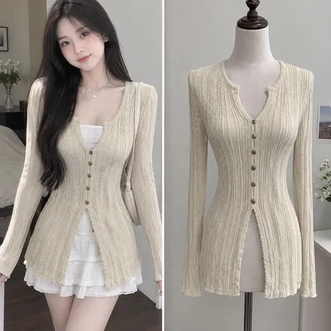 (PASS) Áo dệt kim tay dài điệu đà