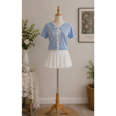 (NEW) Chân váy xếp ly trắng (<48kg)