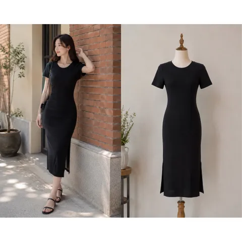 (PASS) Đầm body xẻ tà (<46kg)