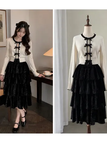 (New) Chân váy nhung xoè tầng (Freesize )