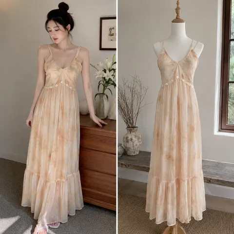 (PASS) Đầm maxi đuôi cá dáng dài đi biển (< 50kg)