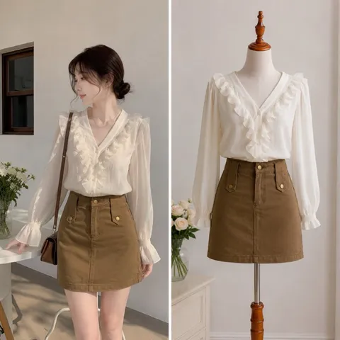 (NEW) Chân váy jean mềm basic