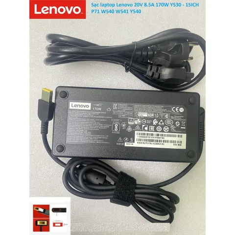 Adapter sạc Lenovo 20V 8.5A 170W Slim chân vuông dùng cho Y530 Y540 P71 W540 W541