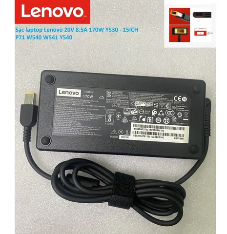 Adapter sạc Lenovo 20V 8.5A 170W Slim chân vuông dùng cho Y530 Y540 P71 W540 W541
