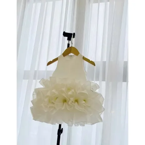 Váy cho bé gái, Váy công chúa cao cấp dáng phồng hoa 3D cho bé 8-25kg