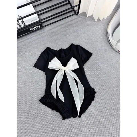 Đồ bơi cho bé, bikini liền thân nơ dài cho bé gái 10-30kg