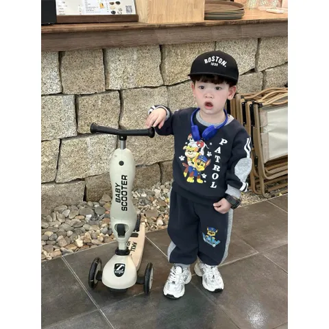 Quần áo thu đông bé trai, set bộ nỉ 2 da hoạ tiết chú chó cứu hộ cho bé từ 7-26kg