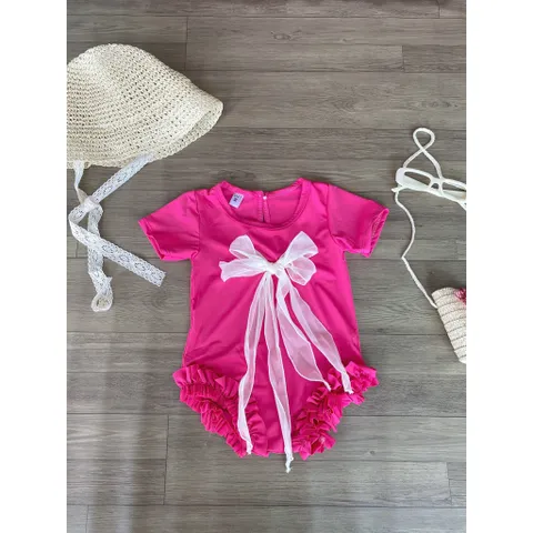 Đồ bơi cho bé, bikini liền thân nơ dài cho bé gái 10-30kg