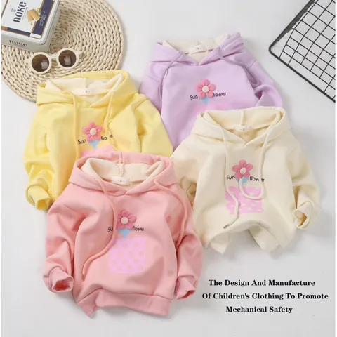 Đồ thu đông cho bé, áo Hoodie nỉ lót lông QC dày dặn cho bé gái bé trai 8-17kg