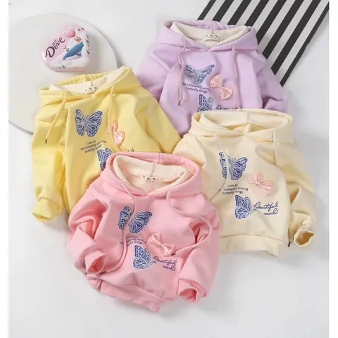 Đồ thu đông cho bé, áo Hoodie nỉ lót lông QC dày dặn cho bé gái bé trai 8-17kg