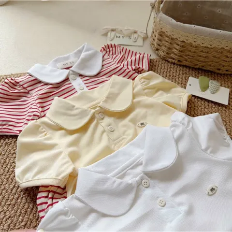 Váy cho bé gái, váy polo cổ sen 2 tầng thanh lịch cho bé gái 9-26kg