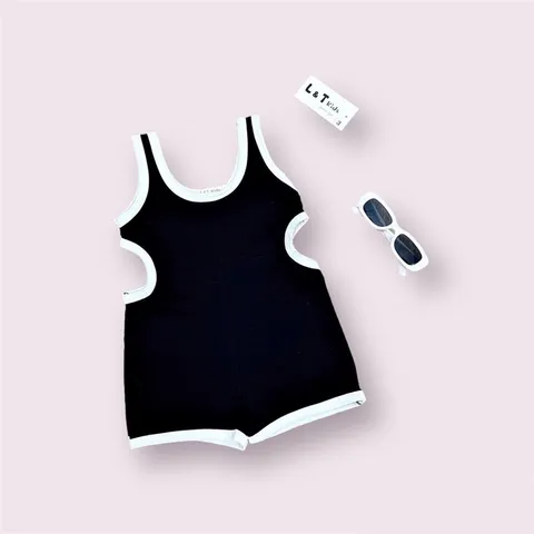 Đồ bơi bé gái, set bikini liền thân Cut Out 2 bên eo cho bé 10-30kg